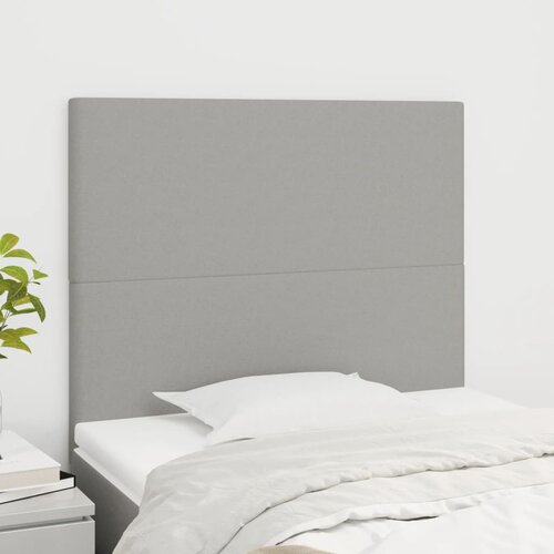 The Living Store Posteljno vzglavje 2 kosa svetlo sivo 90x5x78/88 cm blago - Vzglavje, (21660020) Slike