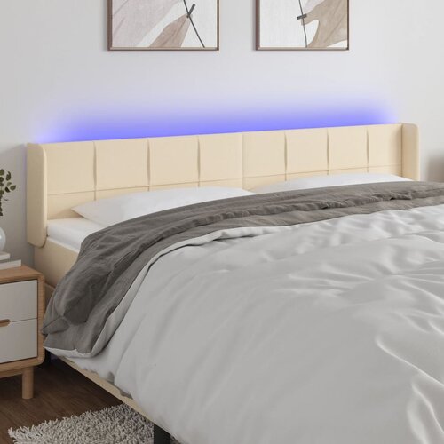  LED uzglavlje krem 163x16x78/88 cm od tkanine Cijene