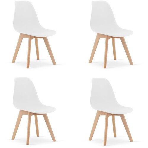  KITO stolica - bijela / prirodne noge x 4 Slike