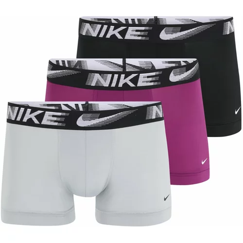 Nike Športne spodnjice svetlo siva / rdeče vijolična / črna / bela