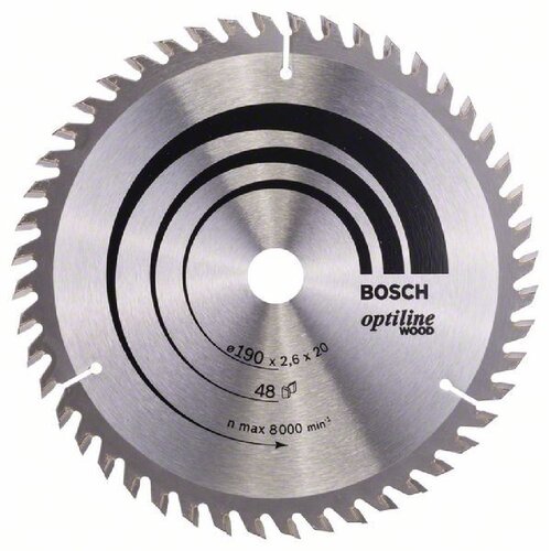 Bosch list kr.te.Optiline Wood 190x20/16x2,6mm 48T Slike