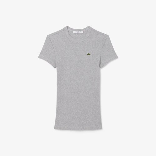 Lacoste Majice s kratkimi rokavi SLIM FIT RIBBED COTTON T-SHIRT Siva Slike