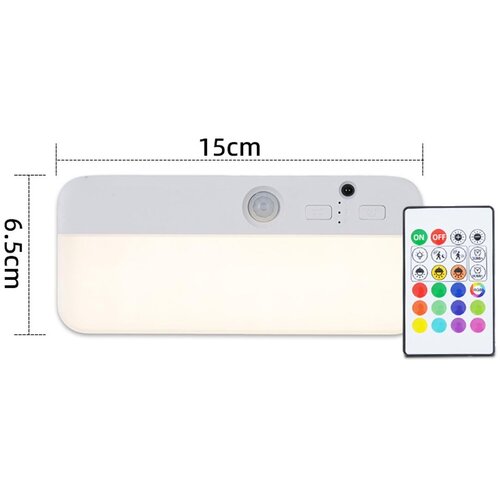 INF Kvadratna RGB lučka s senzorjem gibanja in daljincem &mdash; polnilna 1500 mAh magnetna LED luč za pod omarico z daljincem in zatemnitvijo na dotik, 12, (5000557407) Cene