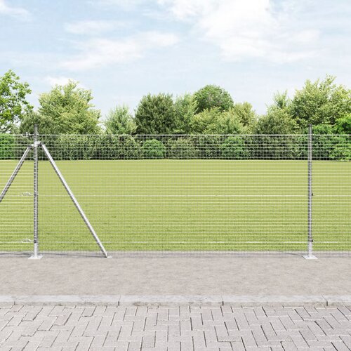 VidaXL Set postova za ograde Set od 2 Pocinčani čelik 10 x 1 m Slike
