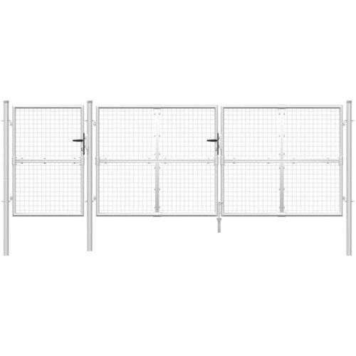  Vrtna vrata od mreže srebrne boje 400 x 125 cm pocinčani čelik Slike