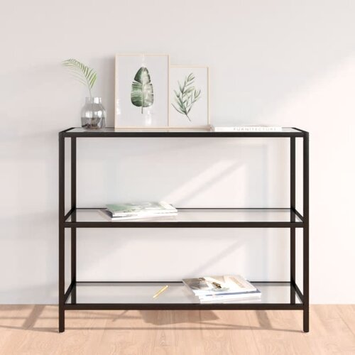 The Living Store Polica prozorna 100x36x90 cm kaljeno steklo - Polica, (21554590) Slike