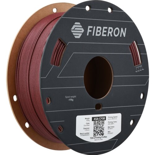 Polymaker Fiberon&amp;trade; ASA-CF08 Dark Red - 1,75 mm / 500 g Slike