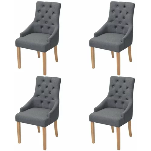  Jedilni stoli 4 kosi temno sivo blago, (20699522)
