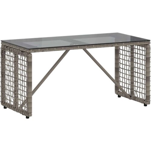  stol Siva i crna 80 x 40 x 40 cm PE Rattan i Staklo - Sivi Slike