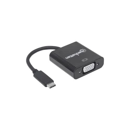 Manhattan USB / VGA Adapter [1x USB 3.1 muški konektor AC - 1x Ženski konektor VGA] Crna Kodiran u boji, Fleksibilan, Zaštićen s folijom,