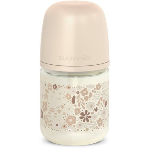 Suavinex Wonderland SX Pro Physiological Anti-Colic Glass staklena bočica za bebe +0 SF Cream Flower 120 ml Slike