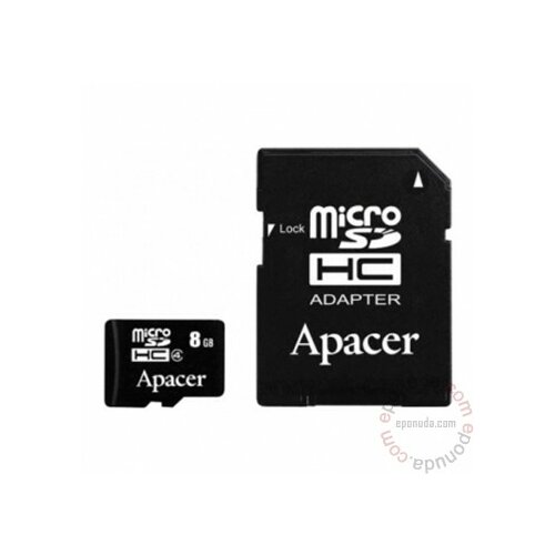 Apacer Micro SDHC 8GB Class 4 sa adapterom AP8GMCSH4-R memorijska kartica Slike