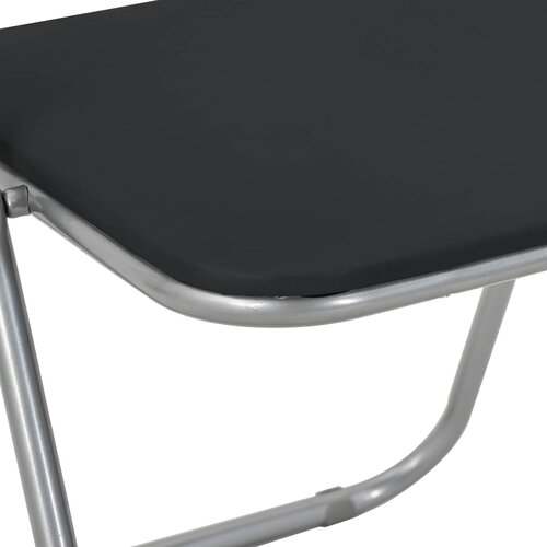  Sklopiva stolica 8 pcs Crna i Siva 48 x 43,5 x 81 cm Lažna koža Slike