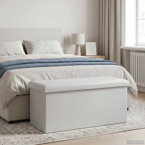  Sklopiva klupa za pohranu Bijela 180 kg 80 L 77 x 38 x 38 cm Cijene