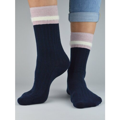 NOVITI Woman's Socks SB050-W-03 Navy Blue Slike