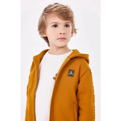 Mayoral Otroški pulover oranžna barva, s kapuco