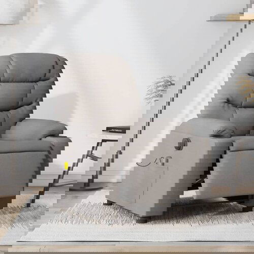 VidaXL Električni masažni naslonjač od tkanine smeđesivi Slike