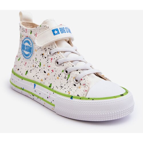Big Star Kids patterned sneakers LL374049 white Slike