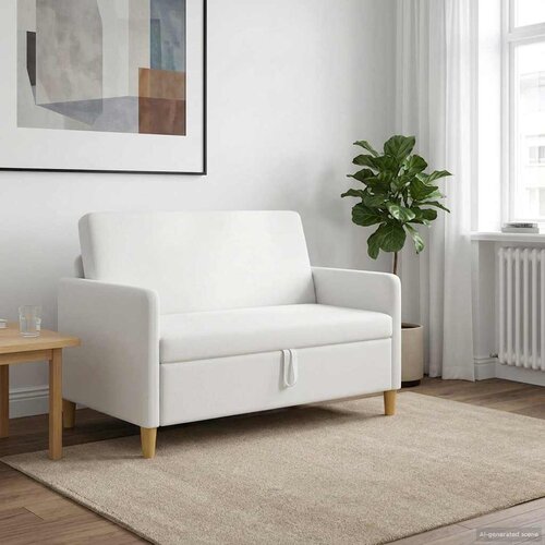 SOFA s pohranom Bijela 122 x 78 x 87 cm Poliester Cijene