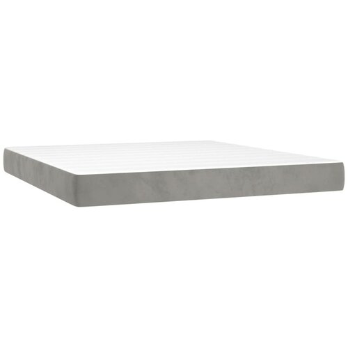 VidaXL Vzmetnica z žepkasto vzmetjo srednje trdote svetlo siva 193x203x20 cm žamet, (5000295178) Slike
