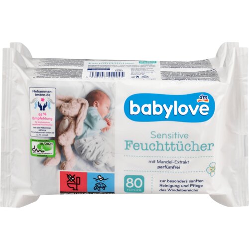 babylove sensitive vlažne maramice za bebe, 2x80 kom. 160 kom Cene