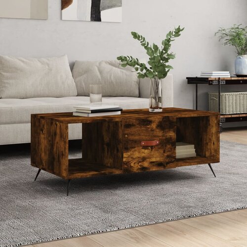 The Living Store Klubska mizica dimljeni hrast 102x50x40 cm inženirski les - Klubska Mizica, (21573090) Cene