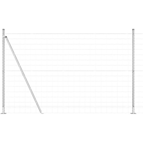 vidaXL Ogrodje s stebri srebrna 1.4 x 10 m Jeklo, (5000097391) Cene