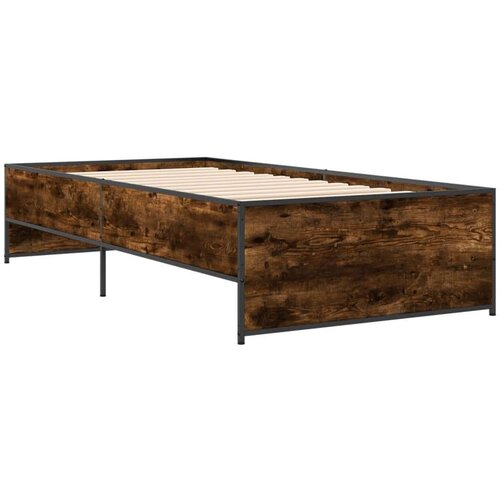 VidaXL Okvir kreveta boja hrasta 75 x 190 cm konstruirano drvo i metal Slike