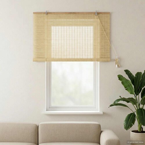 Rolo zavjesa Prirodna 160 x 160 cm Bambus Slike