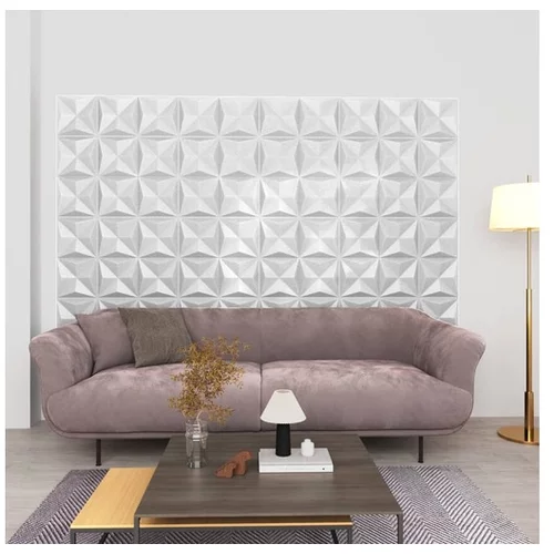  3D stenski paneli 24 kosov 50x50 cm origami beli 6 m²