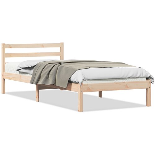 VidaXL Krevet s uzglavljem 90x210 cm Masivna borovina Slike