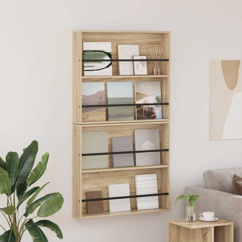  Polica za časopise s policom 2 pcs Sonoma hrast 80 x 12 x 70 cm Cijene