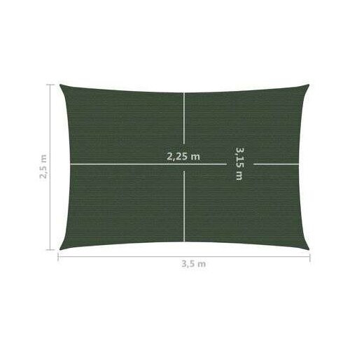 VidaXL Jedro za za&amp;scaron;titu od sunca 160 g/m&amp;sup2; tamnozeleno 2 5 x 3 5 m HDPE Slike
