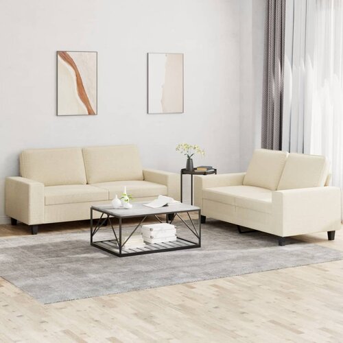 2-dijelni set sofa krem od tkanine Slike
