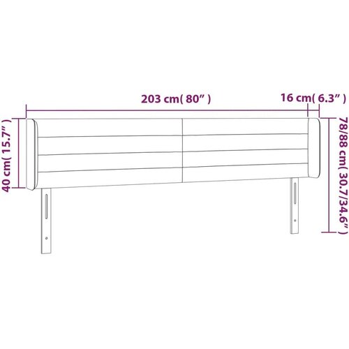  Uzglavlje s u&amp;scaron;ima krem 203x16x78/88 cm od tkanine Slike