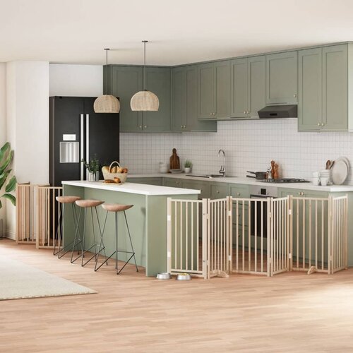 vidaXL Ograda za pse z vrati zložljiva 12 panelov 600 cm topolovina Cene