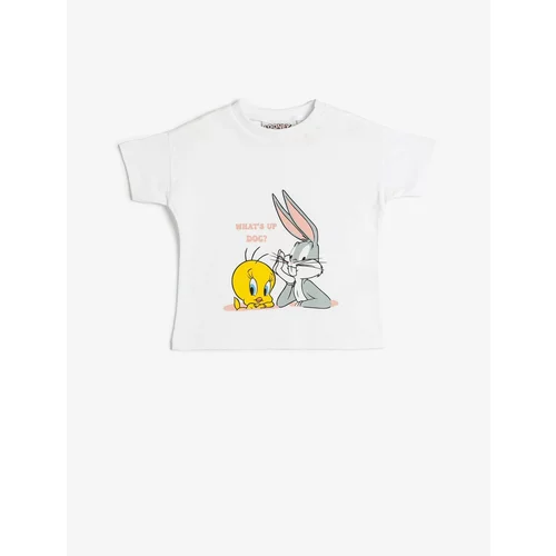 Koton Tweety And Bugs Bunny T-Shirt Licensed Printed Short Sleeve Cotton