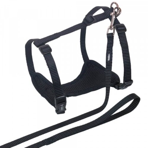 Nobby oprsnica s povodcem mesh za mačke, črna - 20-25 cm / 25-38 cm Cene