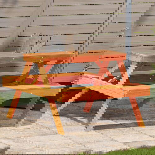 vidaXL piknik miza voščeno rjava 105x134x75 cm trdna borovina Cene