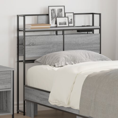 vidaXL Skladiščni naslon Siva sonoma 100 cm Konstruiran les Cene