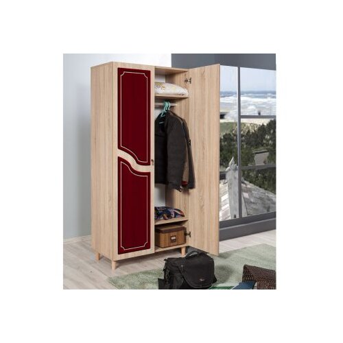 Hanah home Ormar Stil-621, 90x192x52 cm, Hrast-bordo Slike