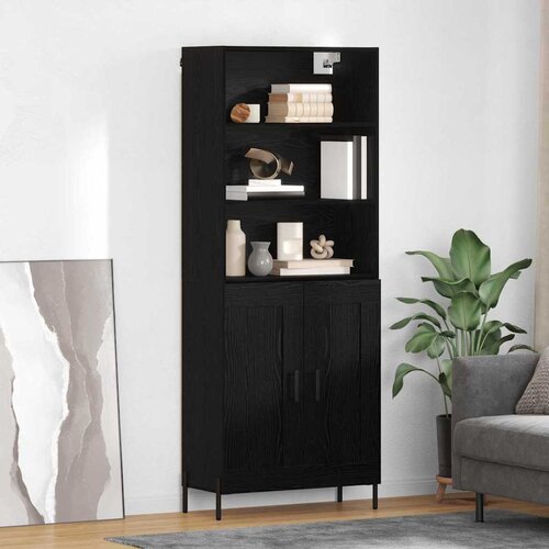  Highboard Crni hrast 69,5 x 34 x 180 cm Konstruirano drvo Cijene