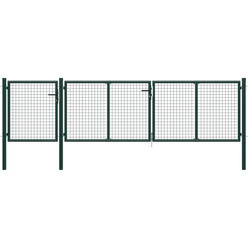 vidaXL Vrtna vrata jeklena 400x75 cm zelena Cene