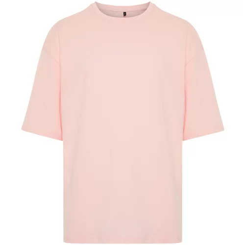 Trendyol Men's Powder Oversize/Wide-Fit Basic 100% Cotton T-Shirt
