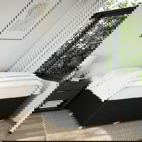 VidaXL Posteljni okvir črn 120x190 cm tkanina Slike