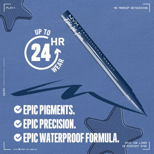 NYX Professional Makeup Epic Ink Matte ajlajner 10 midnight rise Slike