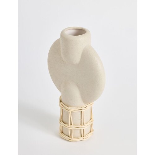 Aberto Design vaza cylinder terracota, 8x28x17 cm, krem Cene