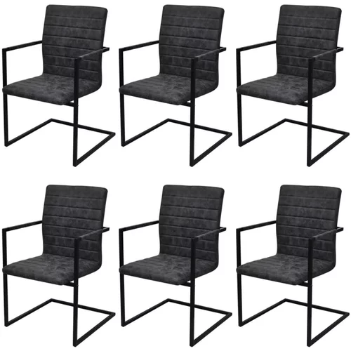  Konzolne blagovaonske stolice od umjetne kože 6 kom crne