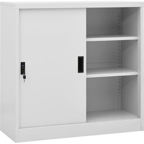 vidaXL uredski ormarić s kliznim vratima svjetlosivi 90x40x90 cm čelik Cijene