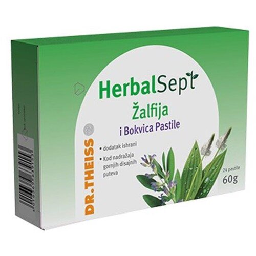 Dr. Theiss herbal Sept Pastile za grlo sa žalfijom i bokvicom, 24 pastile Slike